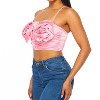 Women's Cabbage Roses Satin Crop Top - Hot & Delicious - 2 of 3