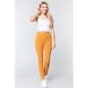 Slickblue Women's Waist Band Ponte Pants, Stretch Fit Trousers, Long Length, Casual Style, Deep Mustard, Size S-L - 3 of 4