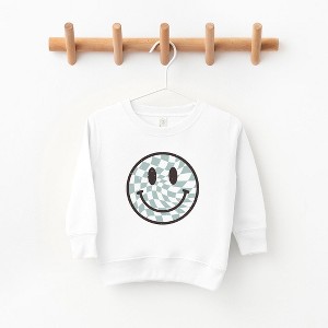 The Juniper Shop Checker Board Smiley Face Toddler Graphic Sweatshirt - 1 of 2
