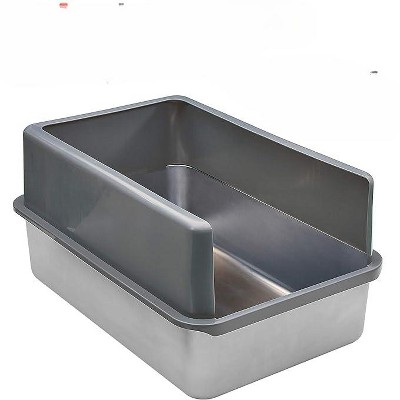 Extra Large Black Stainless Steel Cat Litter Box Enclosure