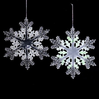 Kurt S. Adler 6" Icy Crystal Iridescent Clear and Frosted Snowflake Christmas Ornament