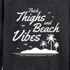 Women's - Instant Message - Thick Thighs Beach Vibes Lightweight French Terry Wide Neck Long Sleeve Graphic Shirt - 2 of 4