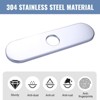 WOWOW 10 in. x 2.56 in. x 0.37 in. Stainless Steel Kitchen Sink Faucet Hole Cover Deck Plate - 4 of 4