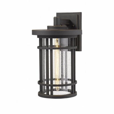 Jordan Outdoor Wall Light - Black Aluminum, 60W Incandescent, Dimmable, Wet Rated, 10" x 16.75"