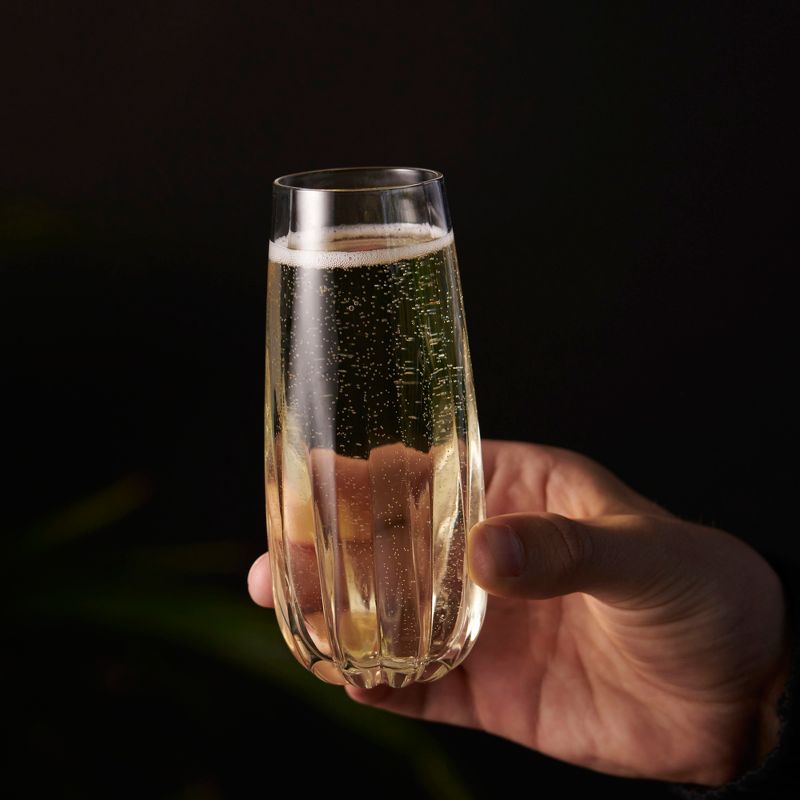 Viski Raye Crystal Champagne Flutes Set of 2, 6 of 10