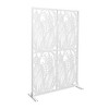 GDFStudio Hart Outdoor Freestanding 74" x 47.2" Iron Privacy Decorative Screen - 2 of 4