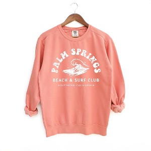 Simply Sage Market Women's  Garment Dyed Graphic Sweatshirt Palm Springs Surf Club - 1 of 2