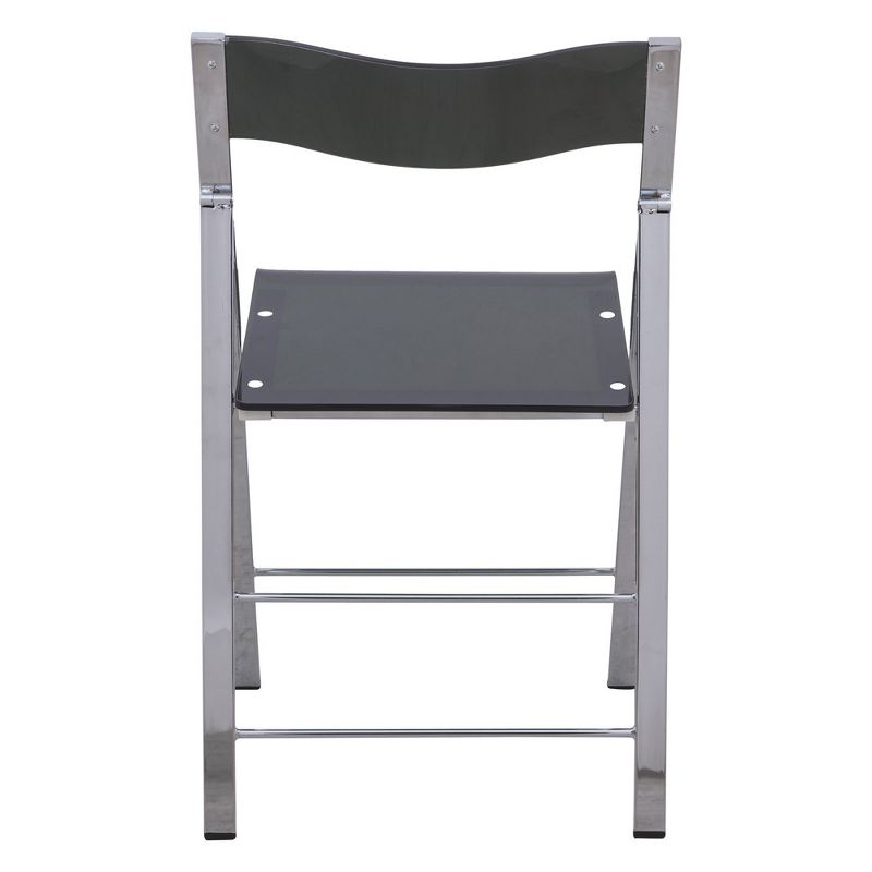 LeisureMod Menno Acrylic Folding Dining Chair with Iron Base, 5 of 10