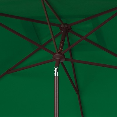 Zimmerman 6.5 x 10 Ft Dark Green and White Market Umbrella