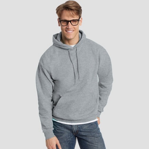 Hanes Men's EcoSmart Fleece Pullover Hooded Sweatshirt - Silver XL