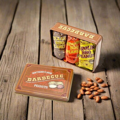 Southern BBQ Peanuts Gift Tin – 3 Gourmet Flavors