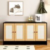 Lirago Black Double Litter Box Enclosure 47x19.8x23.6"-Hidden Furniture for 2 Cats with Rattan Doors - 2 of 4