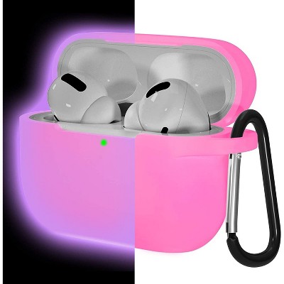 BONGEEK AirPods Pro Case Cover,Soft Silicone Protective Case Cover Skin for Apple AirPod Pro Charging Case Keychain Front LED Visible,Nightglow Purple