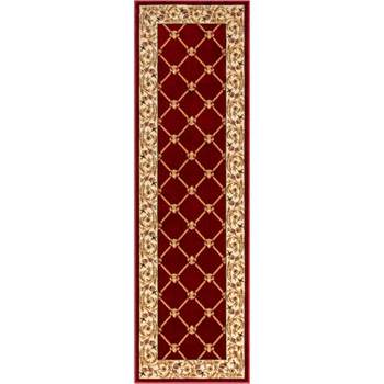 Patrician Trellis French European Formal Traditional / Contemporary Floral Thick Soft Plush Area Rug