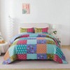 All Is Bright Twin Quilt Set - Lightweight Patchwork Bedspread with Sham, Bohemian Vintage Style - 2 of 4