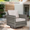 Buenhomino Patio Chairs Wicker Swivel Rocker Set of 2 Heavy Duty Patio Furniture Set Wicker Outdoor Swivel Rocking Chairs for Porch Balcony - 2 of 4