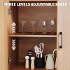 71" Tall Arched Cabinet, 5-Tier Mid Century Arched Bookcase with Doors, 3 Open Display Shelves and Adjustable Shelf, for Kitchen, Living room Office - 3 of 4