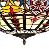 Robert Louis Tiffany Bronze Pendant Chandelier 24" Wide Tiffany Style Ornamental Stained Glass Bowl Fixture Dining Room Kitchen - 3 of 4