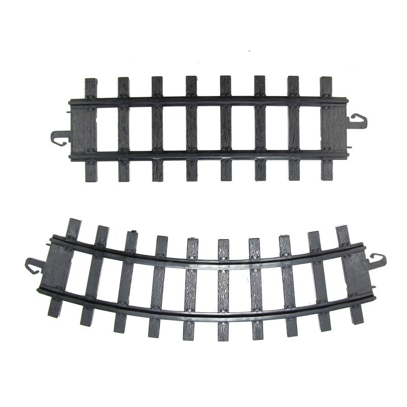 Northlight Club Pack of 12 Black Replacement Train Set Track Pieces 10", 1 of 2