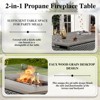 4 Pieces Patio Furniture Set with 41" Propane Fire Pit Table, Deep Seating Wicker Sofa Couch with Swivel Glider Chairs Set Patio Conversation Set - 2 of 4