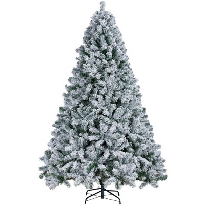 Yaheetech 4.5Ft/6Ft/7.5Ft/9Ft Frosted Artificial Christmas Tree with Foldable Stand
