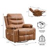 GustoWave Oversized Swivel Rocker Recliner Chair with Massage & Heat - Manual Fabric Lazy Boy Swivel Reclining Chair for Adults - 3 of 4