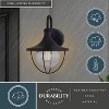 VAXCEL Dunlap 1 Light Textured Black Coastal Outdoor Wall Lantern Clear Glass - 2 of 4