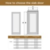 SMARTSTANDARD 80 in. Height Primed White Interior Door Slab, 1-Panel Tempered Frosted Glass Slab Door, Solid Core Door Without Hardware Kit - 4 of 4