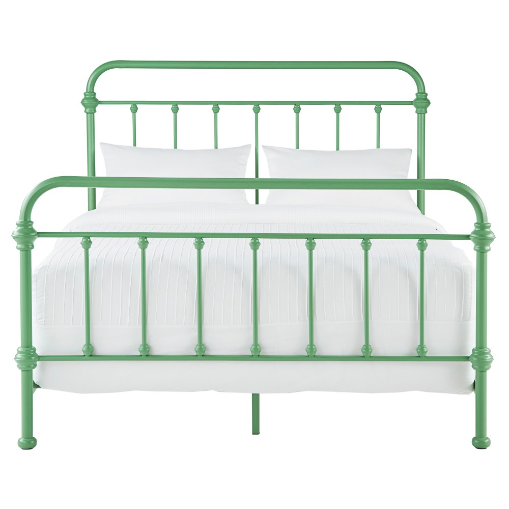 Photos - Bed Queen Tilden Ii Vintage Metal  Spring Green - Inspire Q: Classic Design, Industrial Style, Sturdy Structure