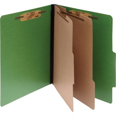 ACCO Top-Tab Folders w/ Fasteners 3"Exp Letter 10/BX Green 15665