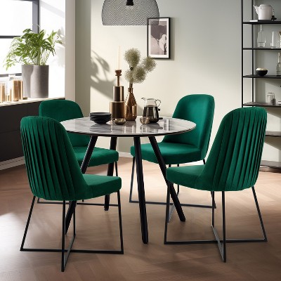 Well Woven Montague Velvety Soft Modern Accent Chairs  With Metal Legs - Perfect for Living Room,Office, Dining Space & Vanity