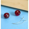 Cherry Earrings for Women 3D Red Fruit Dangle Earrings, Cute Drop Charm Jewelry Gift for Women - 2 of 4