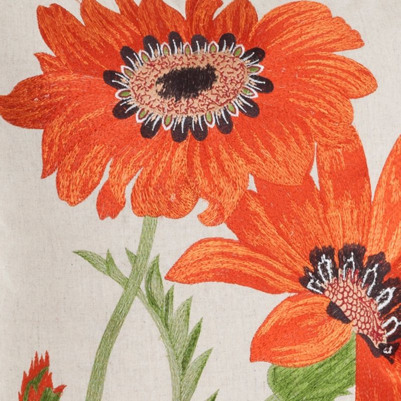 18"x18" Embroidered Flower Square Throw Pillow - Saro Lifestyle, 3 of 7