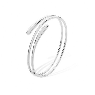Lucy Quartermaine Coil Drop Bangle - Modern Sterling Silver Design