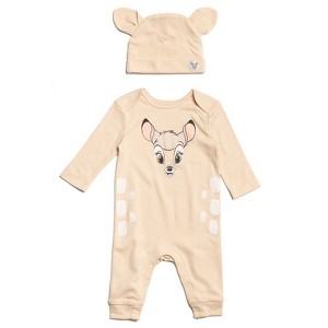 Disney Winnie the Pooh 101 Dalmatians Lion King Mickey Mouse Minnie Mouse Baby Snap Coverall and Hat Newborn to Infant - 1 of 4