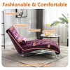 MOONMISS Velvet Chaise Lounge Indoor,Button-Tufted Upholstered Chaise Lounge Chair with Pillow for Bedroom Living Room Office - 3 of 4