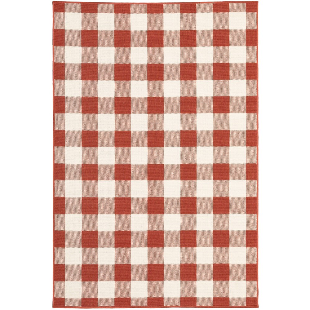  Madeline Plaid Check Rug Red/Ivory