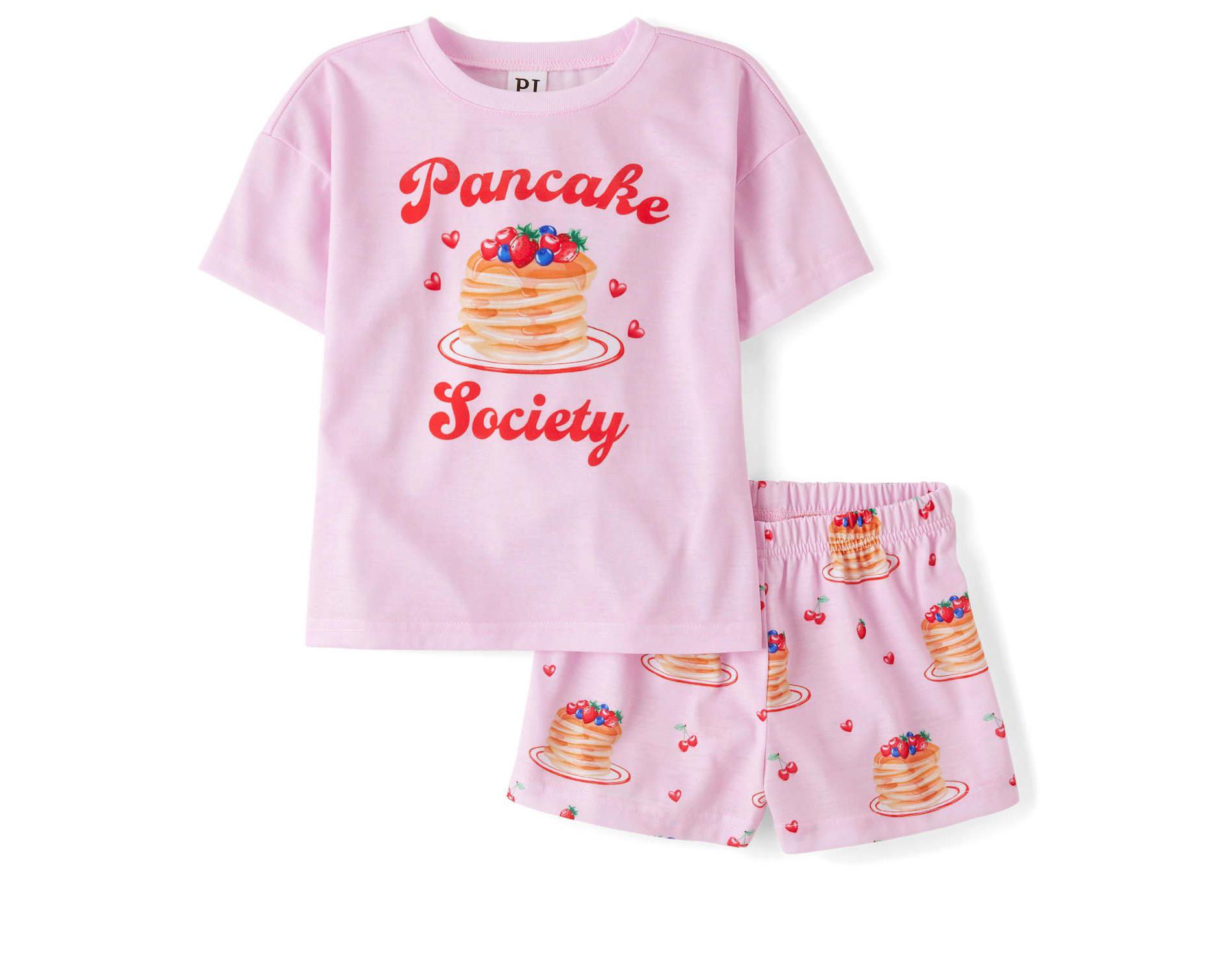 The Children's Place Girls' Short Sleeve Pancake Society Pajamas