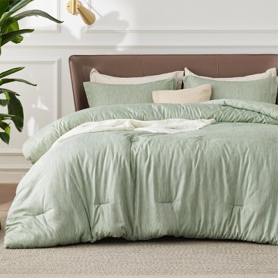Bedsure | 2/3 Pcs Comforter Set Solid Cationic Dyeing Soft & Cozy Bedding Set