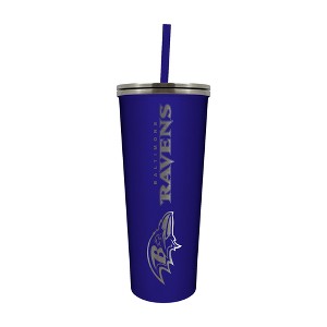 NFL Baltimore Ravens 24oz Skinny Tumbler with Straw - 1 of 4