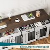 White 71" Dog Crate Furniture – Extra Large Indoor Wood Kennel, Double Cage with Storage Drawers & Divider, Furniture-Style for Living Room - 4 of 4