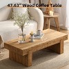 47.6" Farmhouse Solid Wood Coffee Table,Rectangular Rustic Low Profile Cocktail Table with Thick Block Legs for Living Room-Baofuwish - 3 of 4