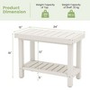 Costway 24" x 12" Heavy Duty Waterproof HDPE Shower Bench Stool with Storage Shelf White/Off White & Brown - 3 of 4