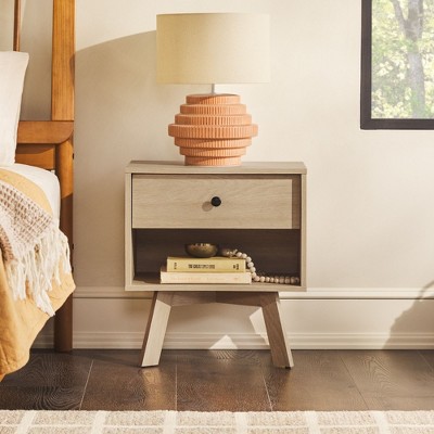 NicBex Mid-Century Modern Wood Nighstand,End Table with 1 Drawer and Open Shelf for Bedroom,Living Room