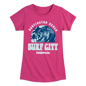 Girls' - Instant Message - Surf City Fitted Short Sleeve Graphic T-Shirt - 1 of 4