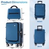 Carry-on Luggage 20 Inch Front Open Luggage Lightweight Suitcase with Front Pocket and USB Port, 1 Portable Carrying Case - 3 of 4