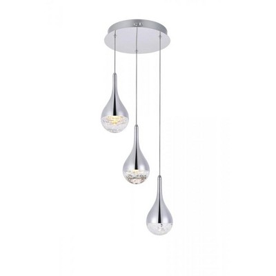 Elegant Lighting Amherst Collection LED 3-light chandelier 12in x 9in chrome finish