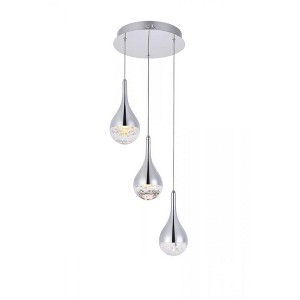 Elegant Lighting Amherst Collection LED 3-light chandelier 12in x 9in chrome finish - 1 of 4