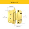 Brixwell 850-8762439 Ultimate 2d Adjustable Hinge Steel Set Non Removable Pin Polished Brass Finish - 2 of 4