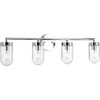 Progress Lighting Signal Collection 4-Light Bath Vanity in Polished Chrome with Clear Glass Shades - 3 of 4